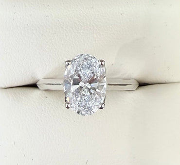 9ct White Gold 2.08ct Oval Lab Diamond Ring
