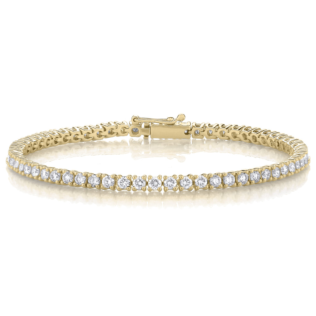 9ct Yellow Gold Laboratory Grown Diamond Tennis Bracelet
