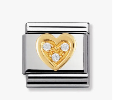 Nomination Gold CZ Heart Composable Link
