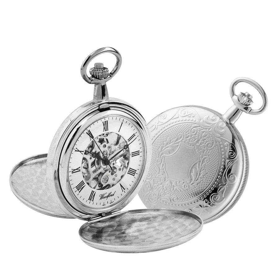 Woodford Full Hunter Skeleton Pocket Watch