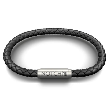 NOTCH Black Braided Leather Bracelet