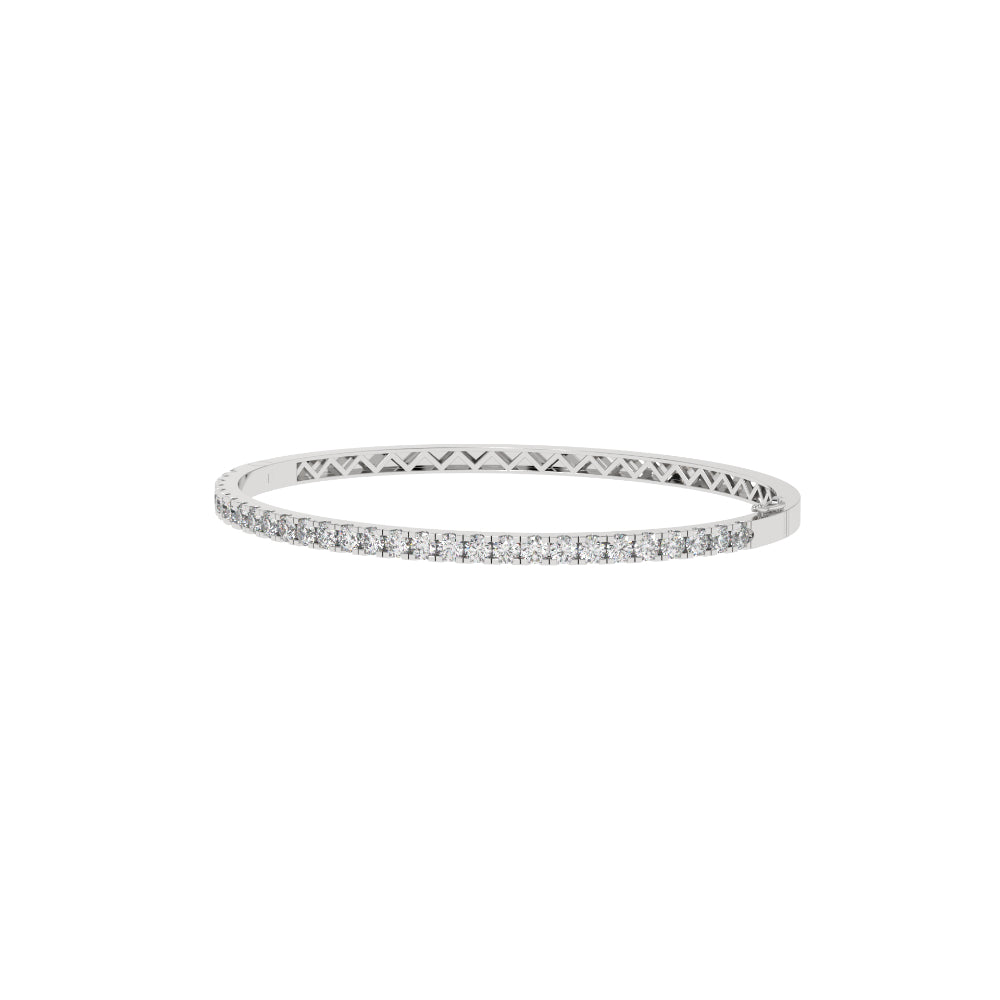 Silver Laboratory Grown Diamond Bangle