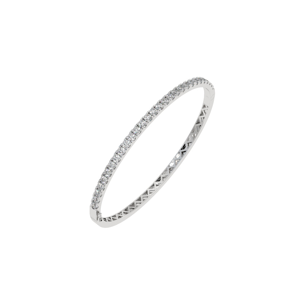 Silver Laboratory Grown Diamond Bangle