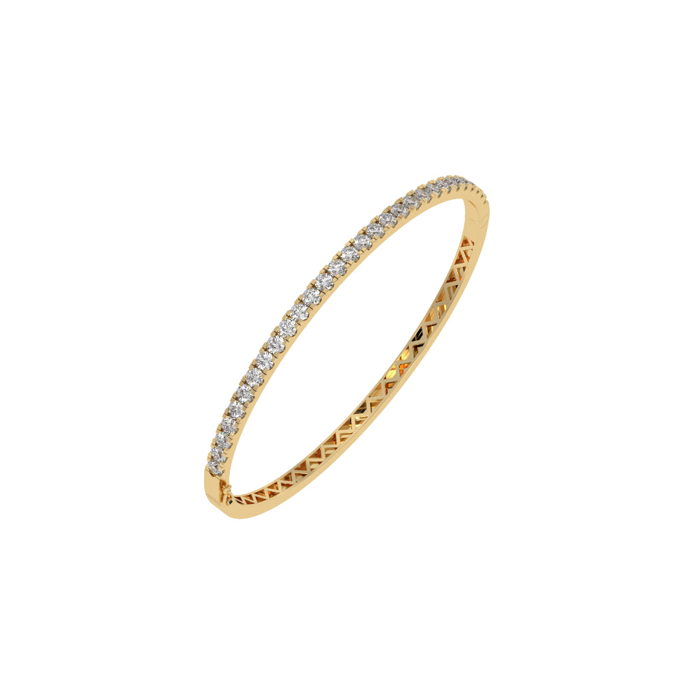 Yellow Gold Plate Laboratory Grown Diamond Bangle