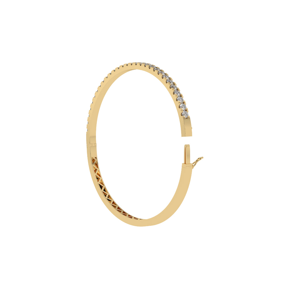 Yellow Gold Plate Laboratory Grown Diamond Bangle