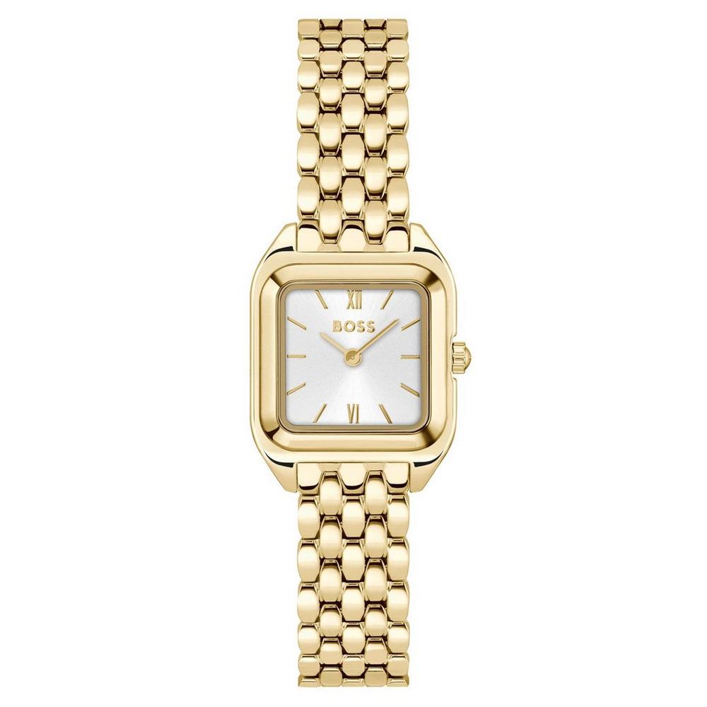 Boss MAE PETITE Gold-effect link-bracelet watch with silver-white dial
