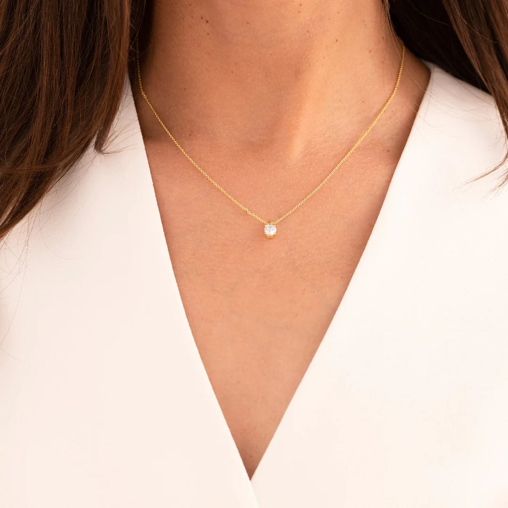 Gisser Gold Plated Brilliant Round Pendant