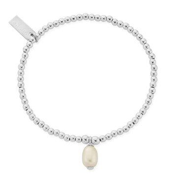 Chlobo Silver Pearl Drop Bracelet