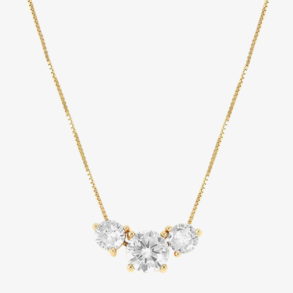 Nomination Colour Wave Gold Triple CZ Necklace