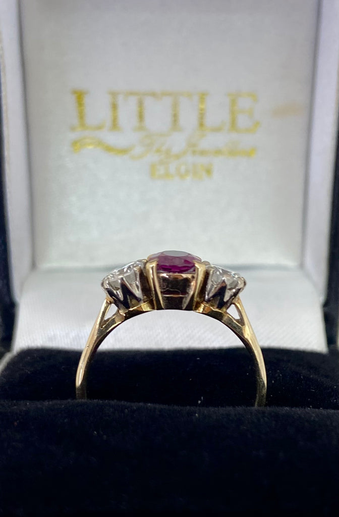 Pre-Loved 18ct Pink Tourmaline & Diamond Ring