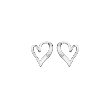 Hot Diamonds Delicate Pointed Twist Heart Earrings