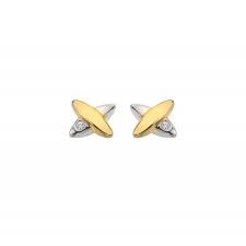 Hot Diamonds Coupled Two Tone Earrings