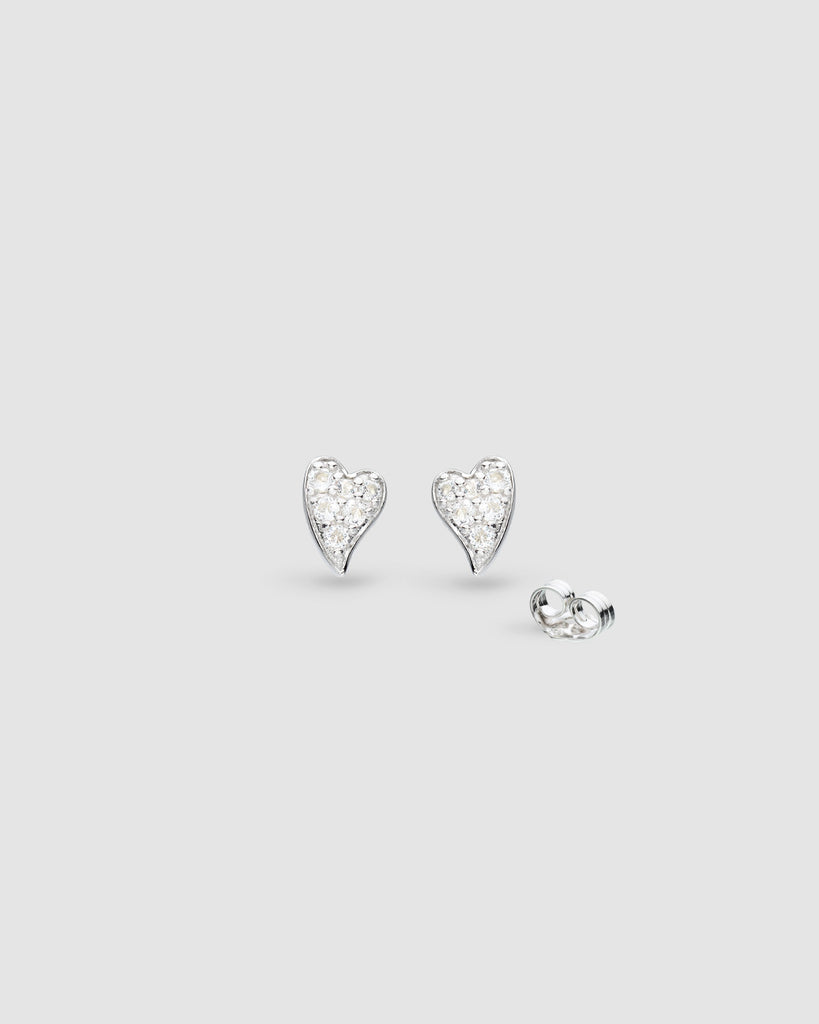 Kit Heath Desire Pave Heart Stud Earrings