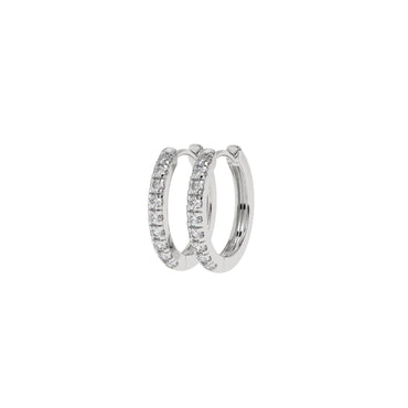 Silver Laboratory Grown Diamond Hoops