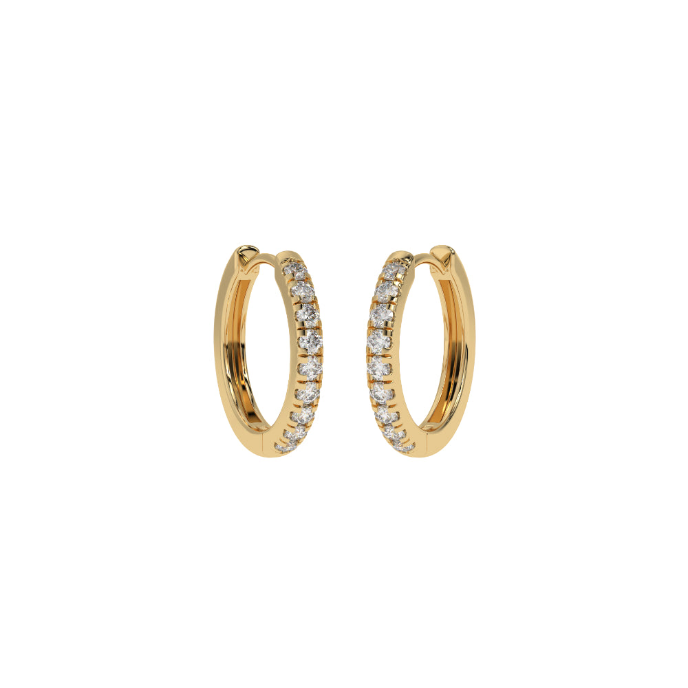 Yellow Gold Plate Laboratory Grown Diamond Hoops