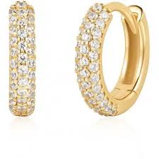 Ania Haie Gold Plated Cubic Zirconia Hoops