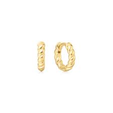 Ania Haie Gold Plated Textured Small Huggie Hoops