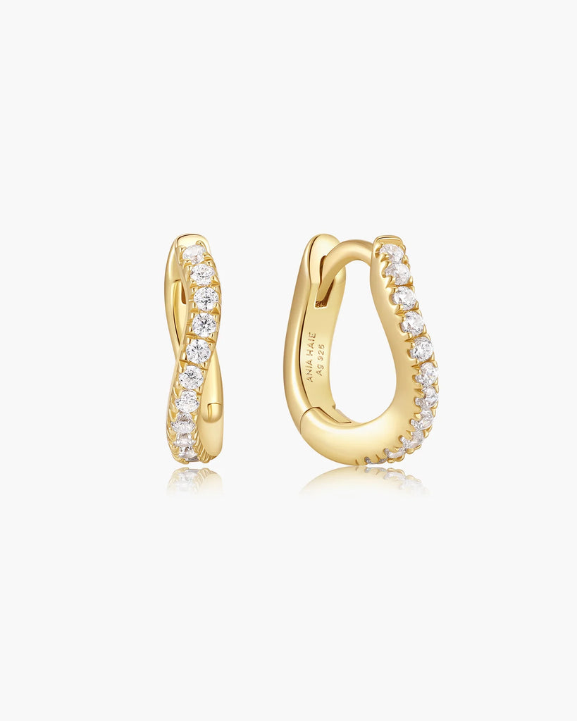 Ania Haie Pave Wave Hoop Earrings