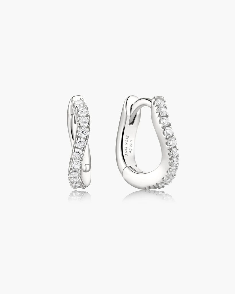 Ania Haie Pave Wave Hoop Earrings