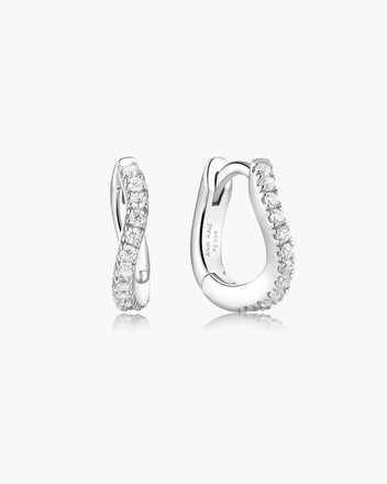 Ania Haie Pave Wave Hoop Earrings