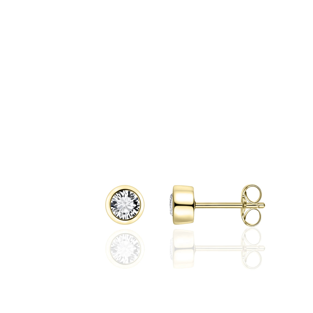 Gisser Bezel Set Stud Earrings