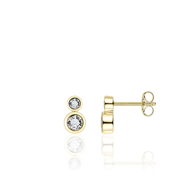 Gisser Double Bezel Stud Earrings