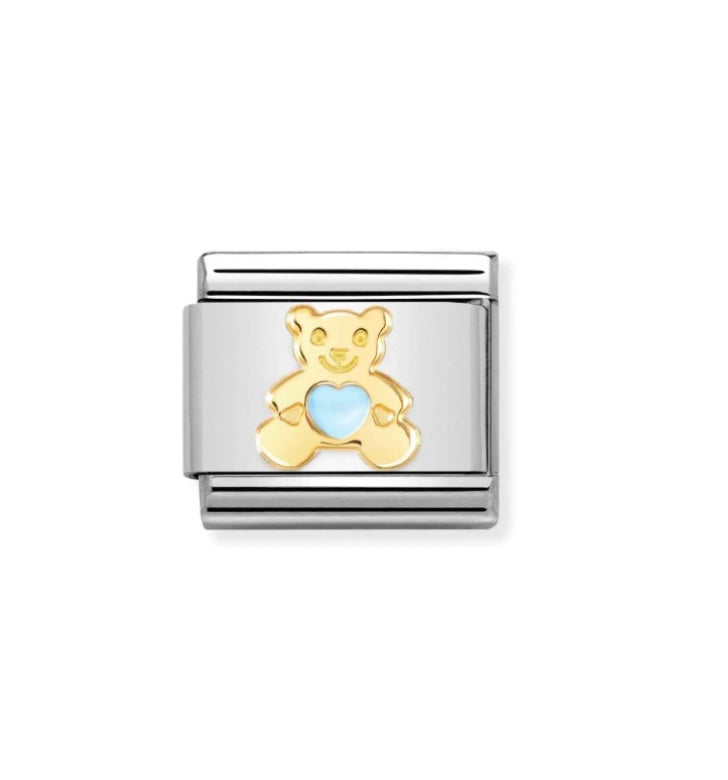 Nomination Gold Blue Teddy Composable Link