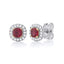 18ct White Gold Ruby and Diamond Earrings