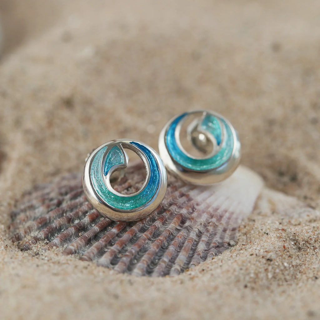 Sheila Fleet Atlantic Breaker Petit Stud Earrings