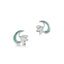 Sheila Fleet Snowdrop Stud Earrings in Leaf Enamel