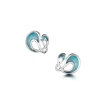Sheila Fleet Storm Small Enamel Stud Earrings in Sterling Silver