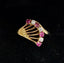 Vintage 9ct Ruby and Diamond Fan Ring