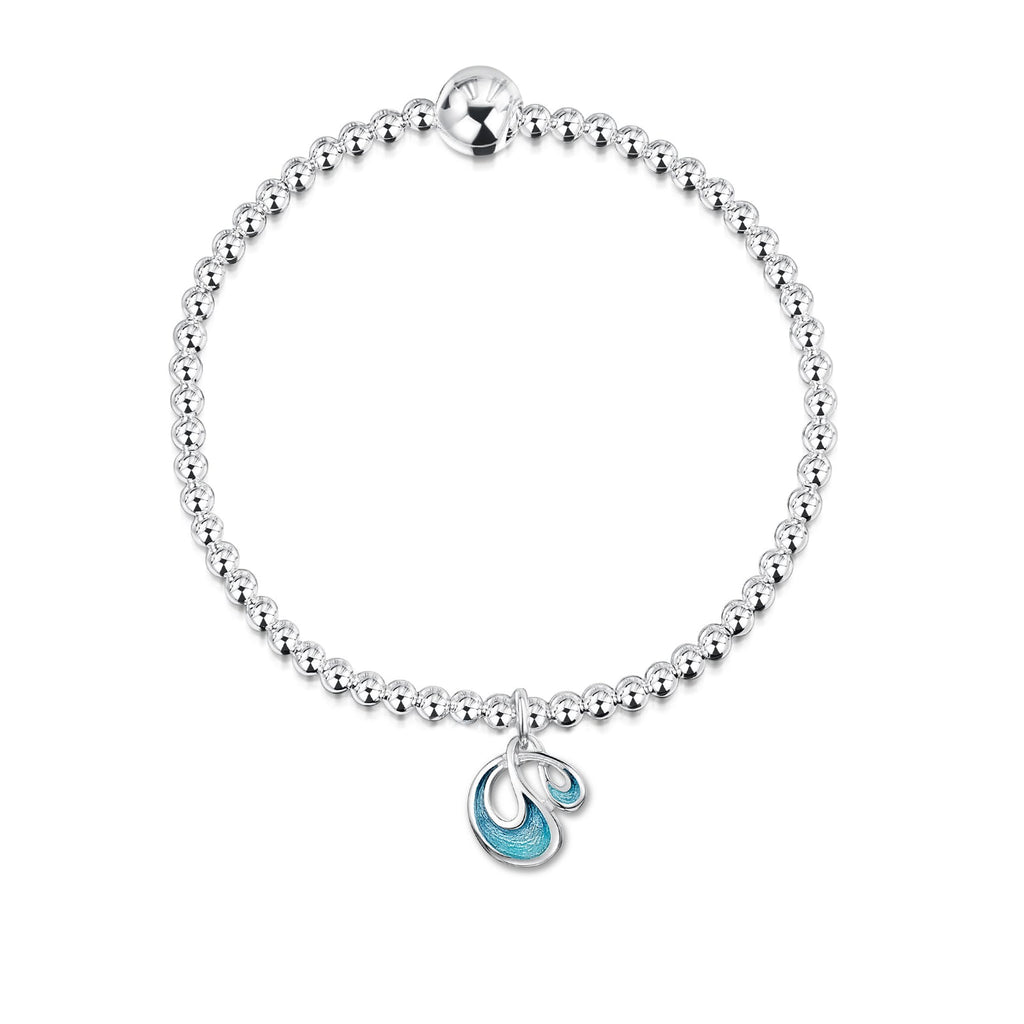 Sheila fleet Storm Enamel Stretch Bracelet in Sterling Silver