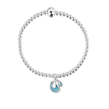 Sheila fleet Storm Enamel Stretch Bracelet in Sterling Silver