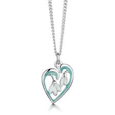 Sheila Fleet Snowdrop Small Silver Heart Pendant