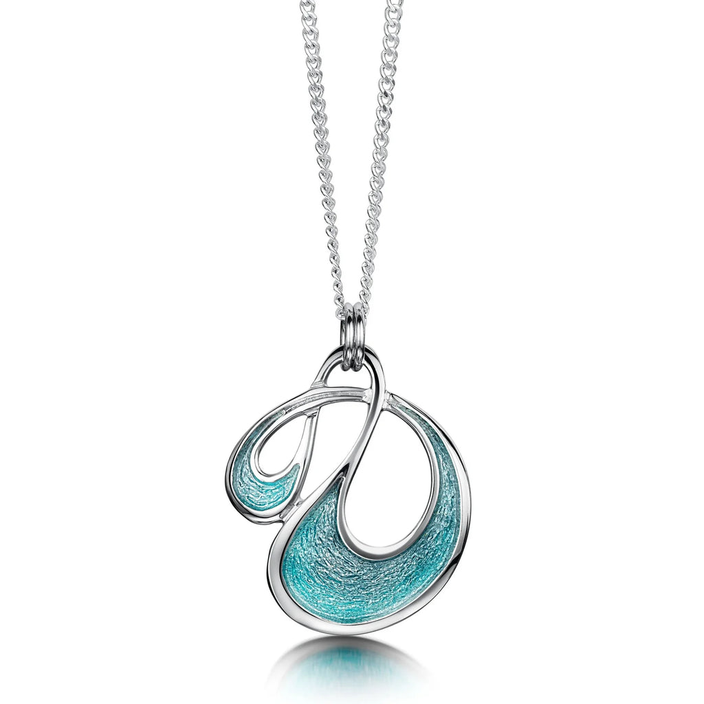 Sheila Fleet Storm Small Enamel Pendant Necklace in Sterling Silver