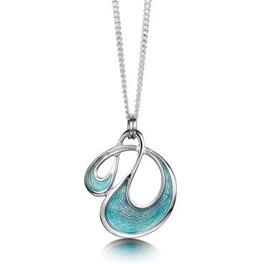 Sheila Fleet Storm Small Enamel Pendant Necklace in Sterling Silver