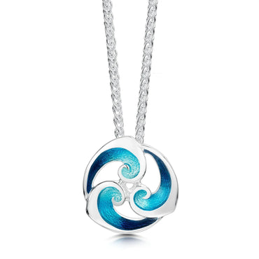 Sheila Fleet Brockon Pendant In Peacock Enamel