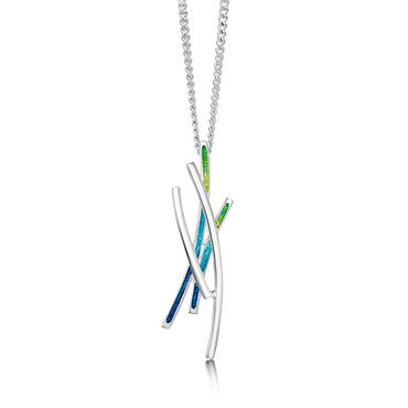 Sheila Fleet Wild Grasses Pendant in Meadow Enamel
