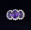 Vintage 9ct Amethyst and Diamond Cluster Ring