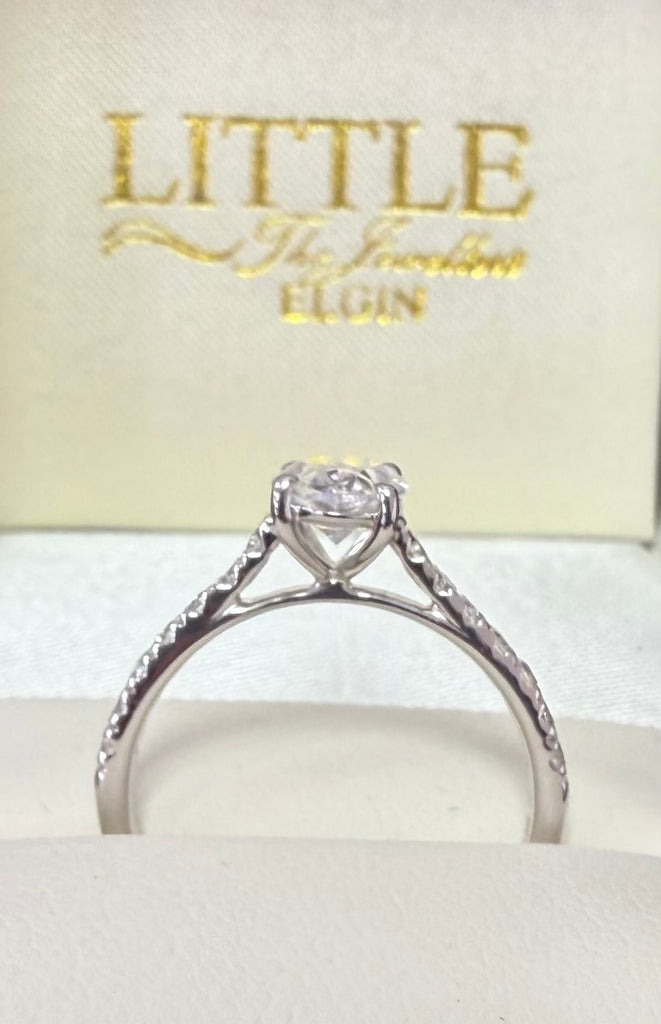 9ct White Gold Oval Lab Diamond Ring