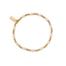 Chlobo Gold Plated Pearl Bracelet