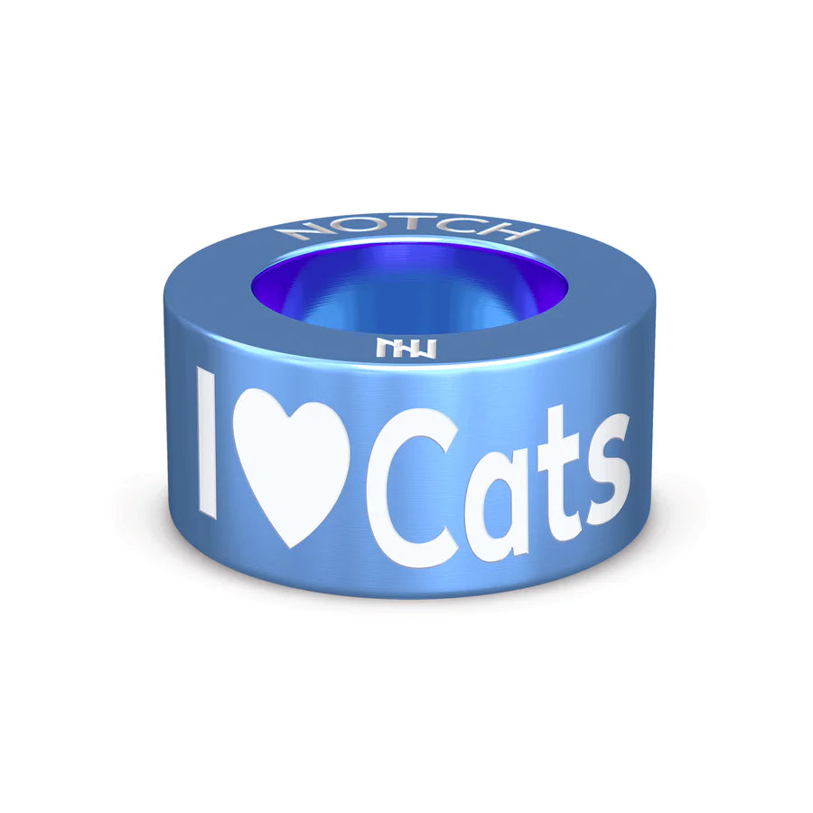 Pale Blue I Heart Cats NOTCH