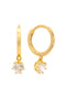 Georgini Gold Plated Heart CZ Hoop Earrings