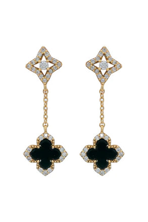 Georgini Sydney Soiree Black Agate Gold Plated Earrings