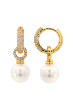 Georgini Duo Hoop Pearl Earrings