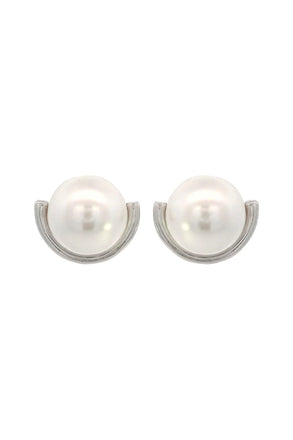 Georgini Silver Crescent Pearl Earrings