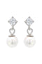 Georgini Touch of Sparkle Silver Pearl Earrings