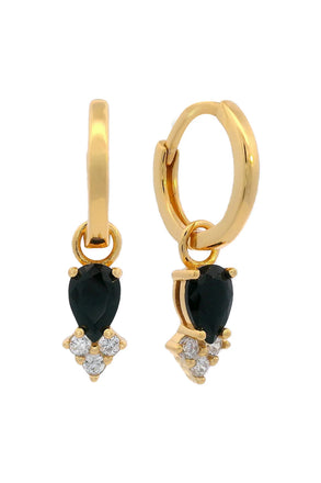 Georgini Asteria Black Hoop Earrings