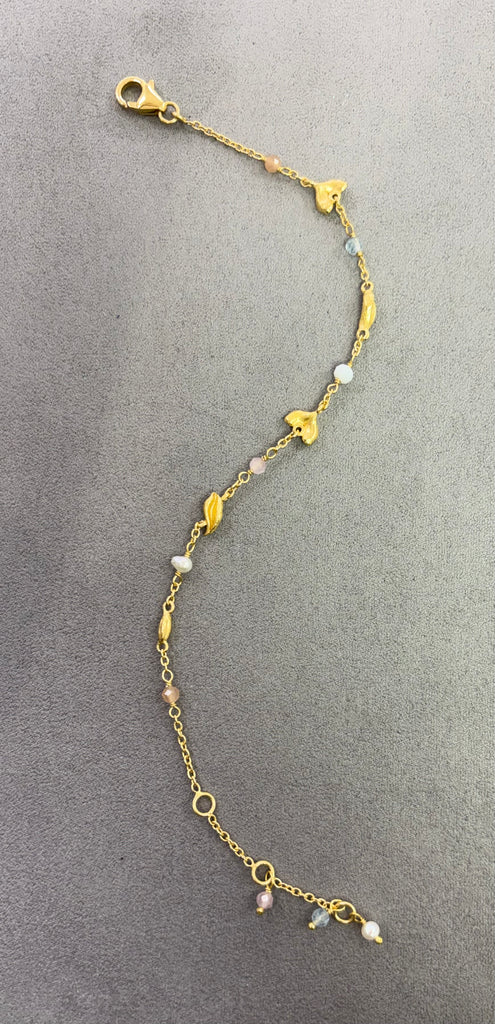 24ct Plated Peach Moonstone Bracelet